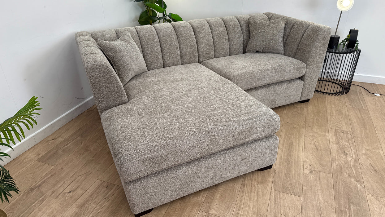 Sofology The Downtown 4 Seater Fabric Chaise in Basketweave Chenille Linen