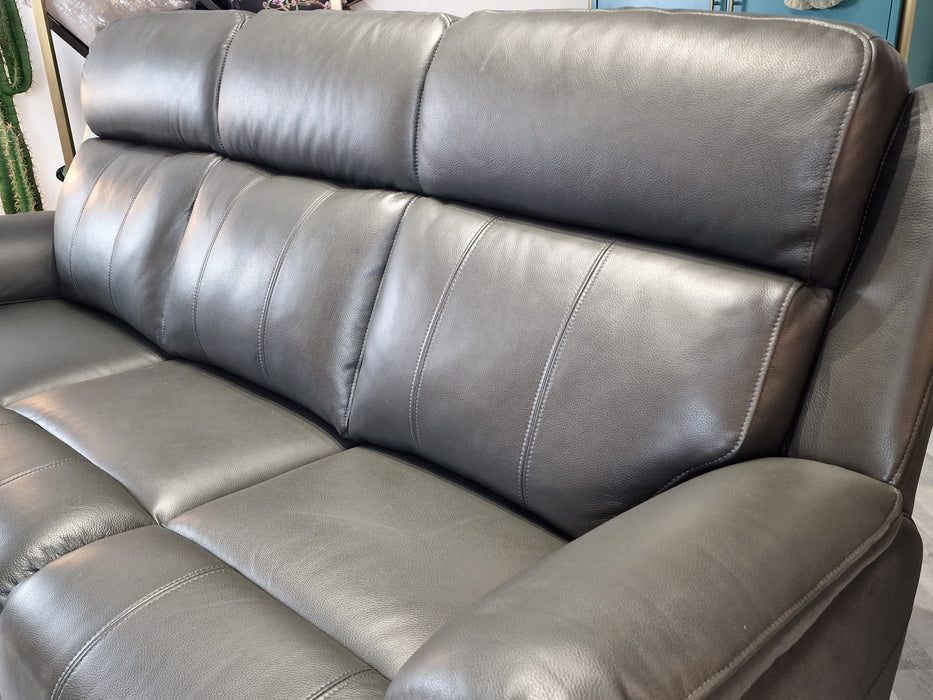 Gracie 3 Seat - Leather Sofa - Charcoal