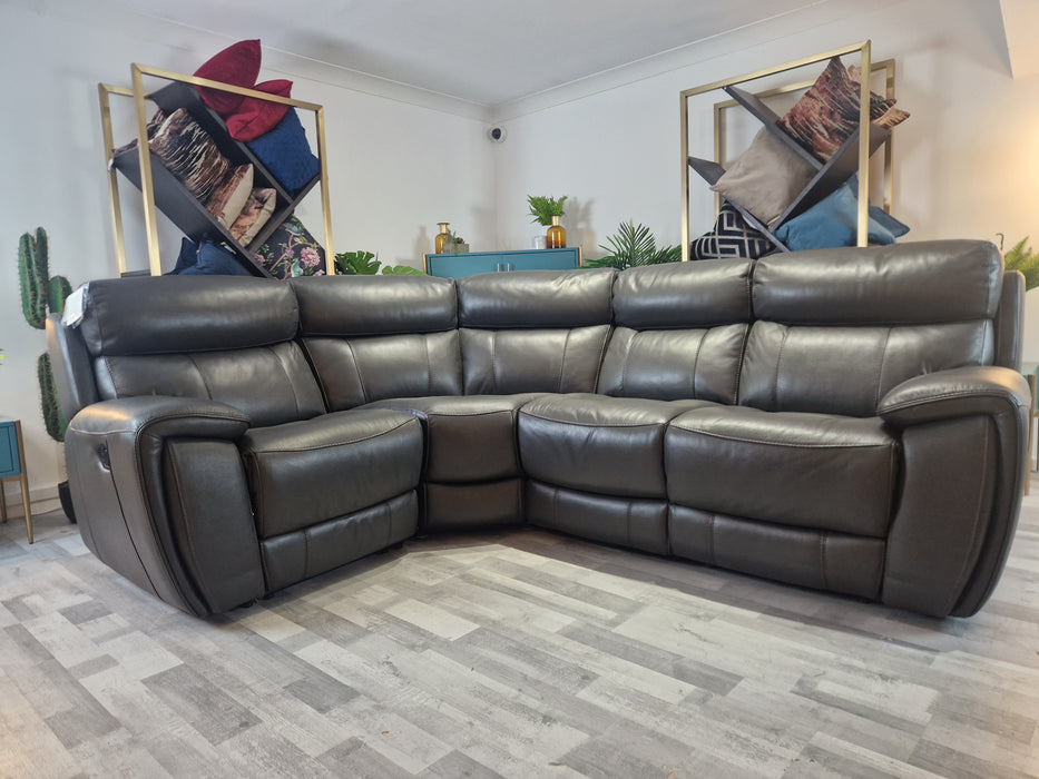 Charcoal leather deals lounge