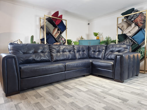 Maximo 3 Corner 1 Leather Sofa Dakota Navy The Sofa