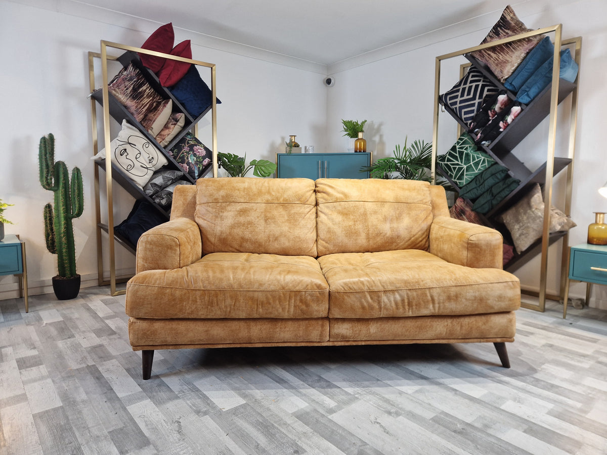 Levato 2 Seat Leather Sofa Texas Tan — The Sofa Clearance Outlet