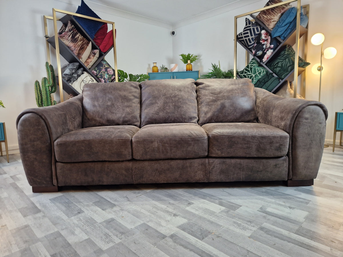 Galleria 3 Seat Leather Sofa Utah Brown — The Sofa Clearance Outlet