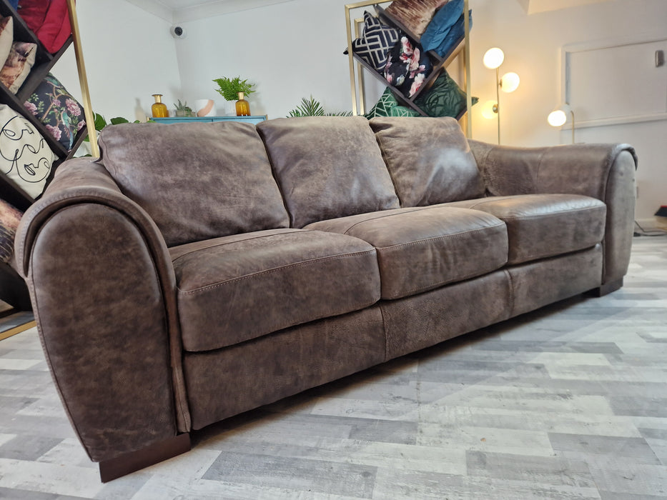 Galleria 3 Seat Leather Sofa Utah Brown — The Sofa Clearance Outlet