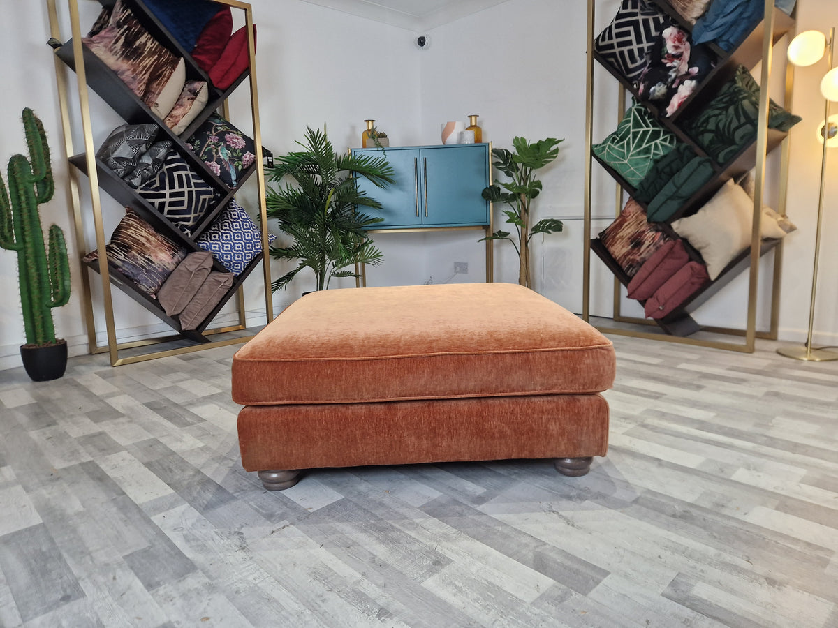Notting Hill Footstool Fabric Rust All Over — The Sofa Clearance Outlet
