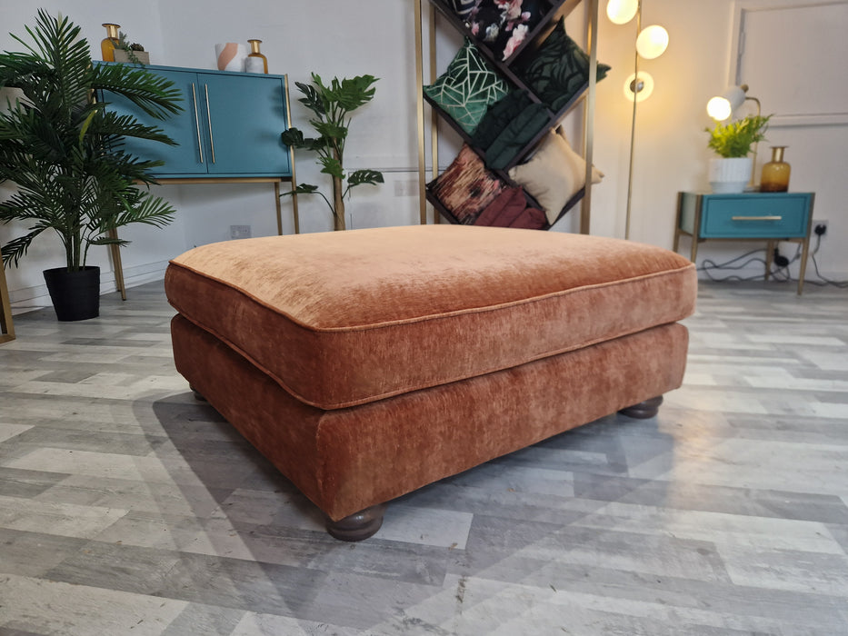 Notting Hill Footstool Fabric Rust All Over — The Sofa Clearance Outlet