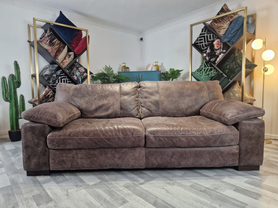 Linara 3 Seat Leather Sofa Utah Brown — The Sofa Clearance Outlet