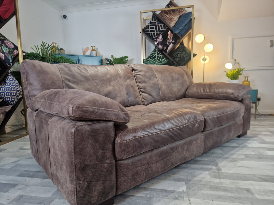 Linara 3 Seat Leather Sofa Utah Brown — The Sofa Clearance Outlet