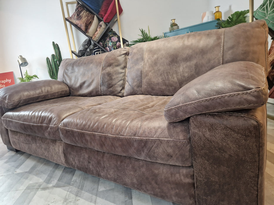 Linara 3 Seat Leather Sofa Utah Brown — The Sofa Clearance Outlet