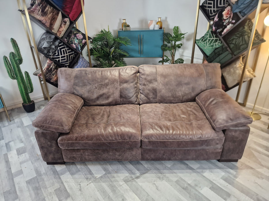 Linara 3 Seat Leather Sofa Utah Brown — The Sofa Clearance Outlet