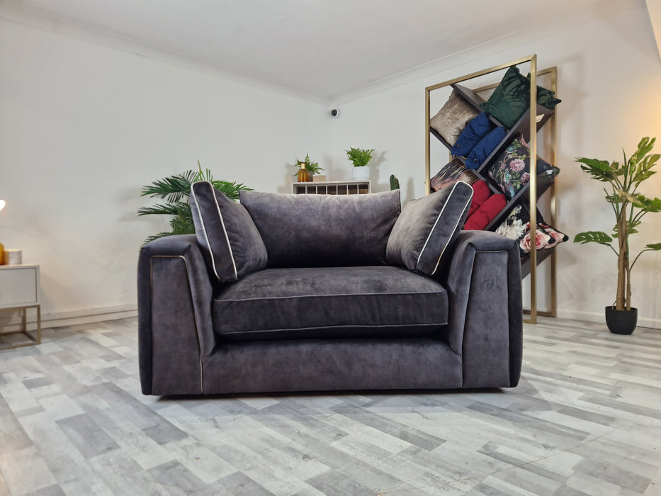 Grey fabric deals loveseat