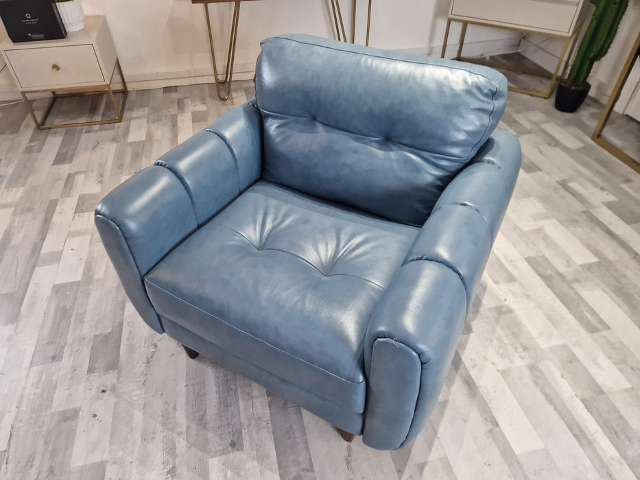 Bexley 1 Seat - Leather Chair - Alaska Steel Blue