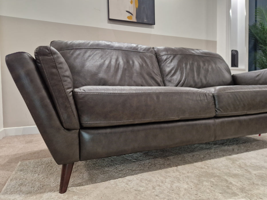 Fellini 3 Seat - Leather Sofa - Alaska Dark Grey