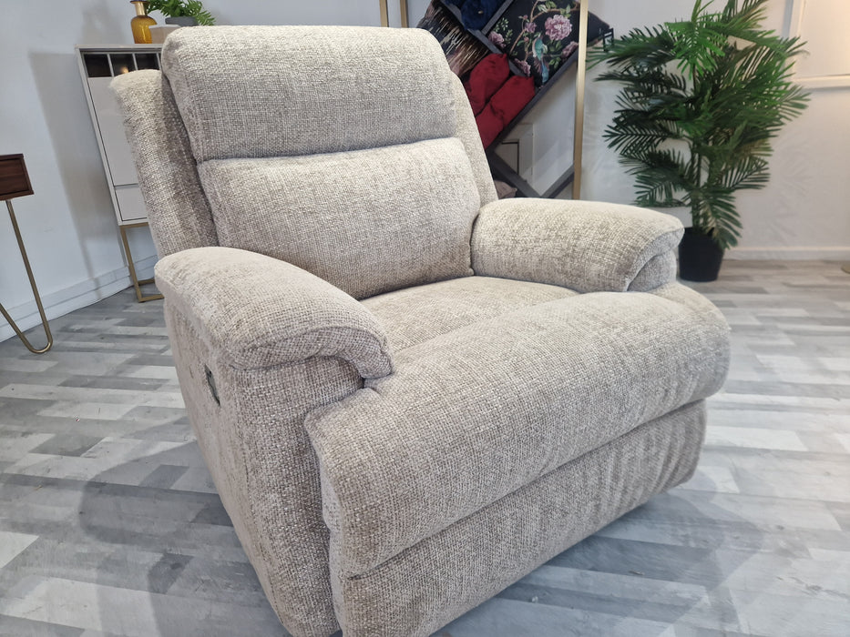 Gracie 1 Seat - Fabric Manual Reclining Chair - Hopsack Linen