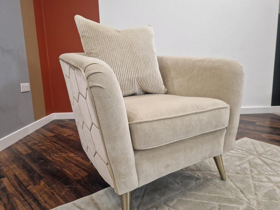 Honeycomb 1 Seat - Fabric Accent Chair - Natural Mix