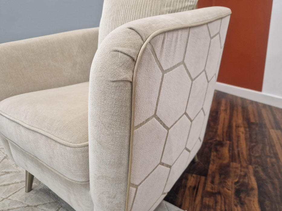 Honeycomb 1 Seat - Fabric Accent Chair - Natural Mix GB