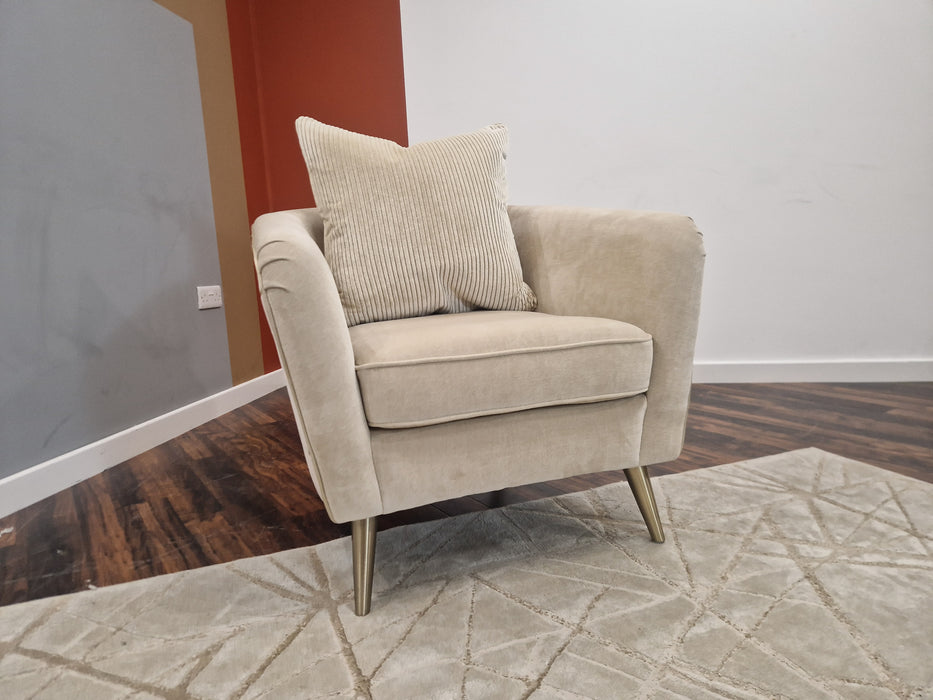 Honeycomb 1 Seat - Fabric Accent Chair - Natural Mix