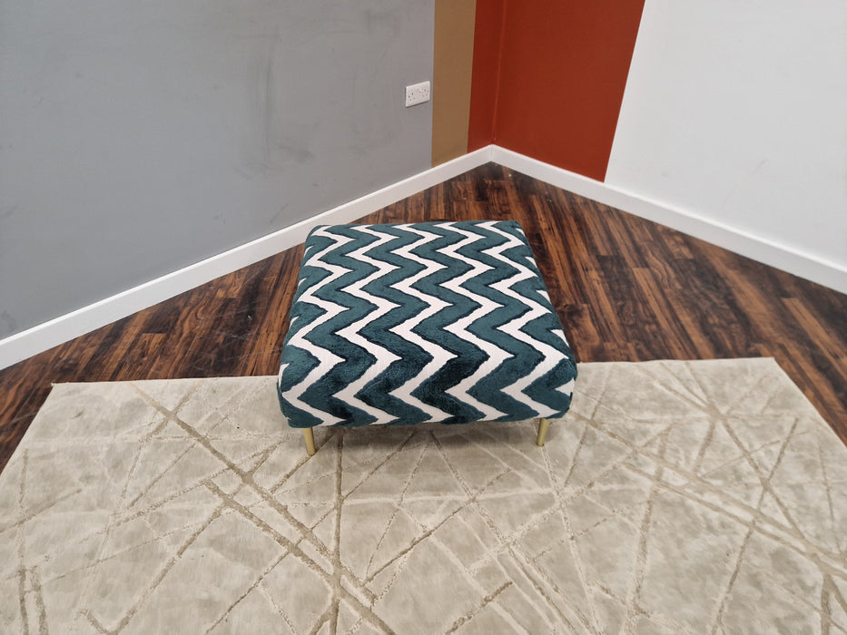 Moxie Designer Footstool - Fabric - Velvet Teal