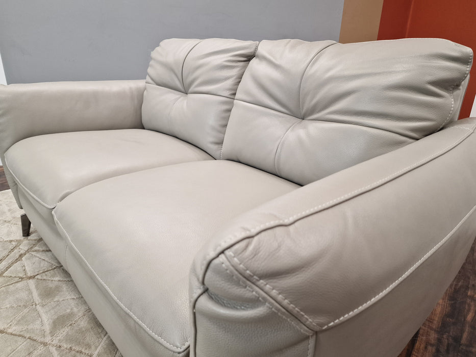 Mimi 2 Seater - Leather Sofa - Cloud Grey