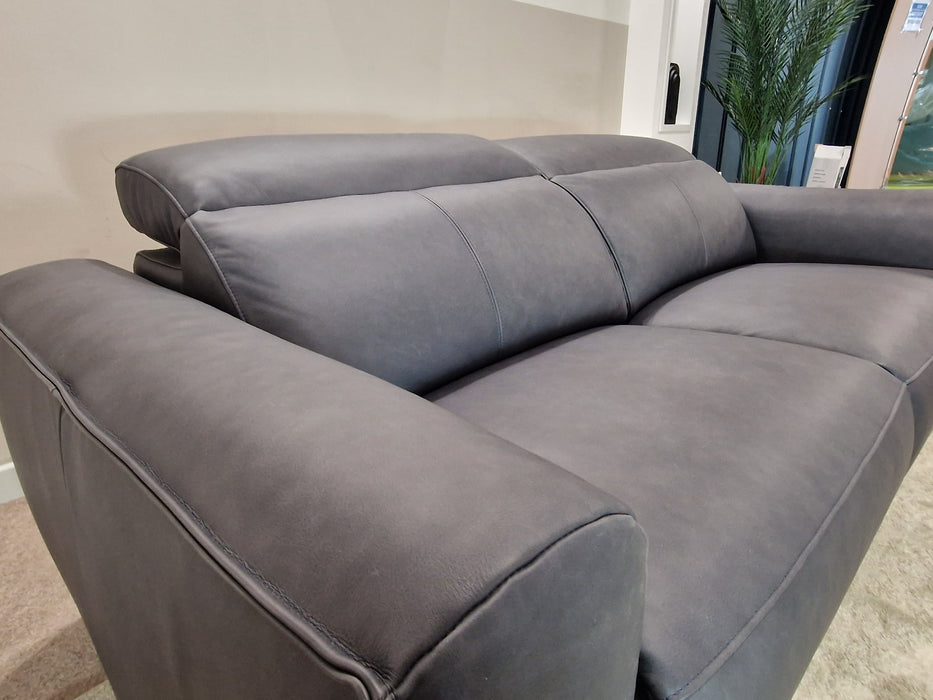 Bohemia 3 Seat - Leather Sofa - Charcoal
