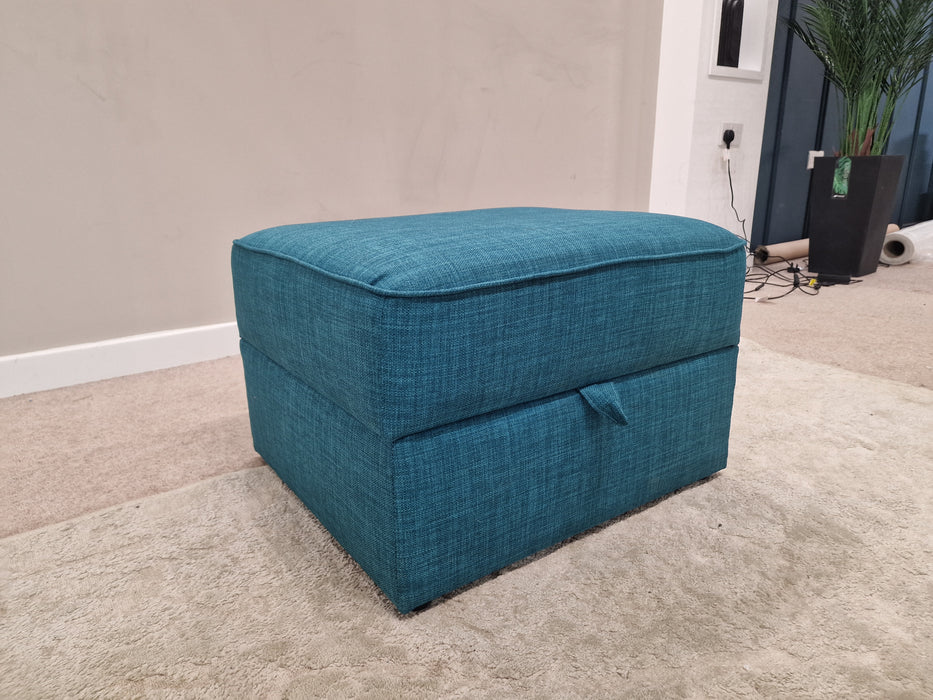 Hetty Storage Footstool - Fabric - Linoso Teal