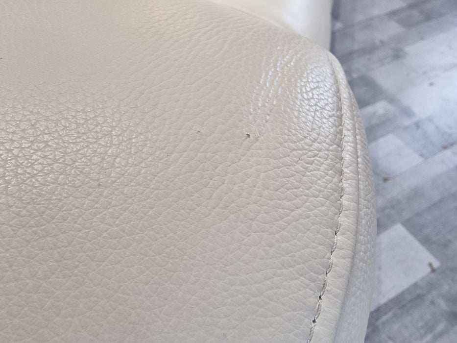 Marvella 2 Seater - Leather Pow Rec Sofa - White