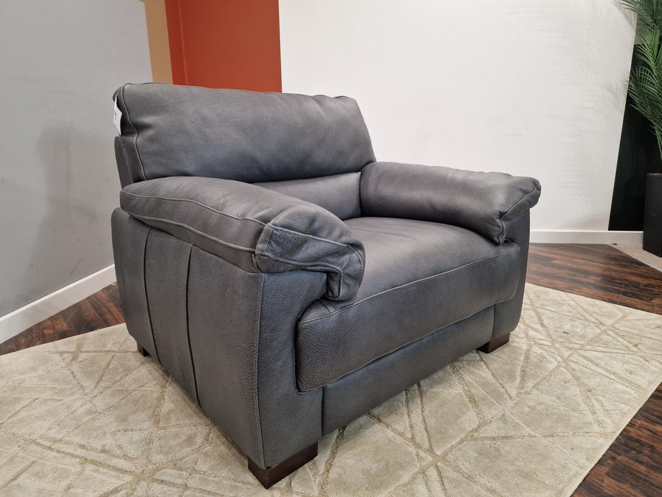 Santino - Leather Chair - Apollo Grey