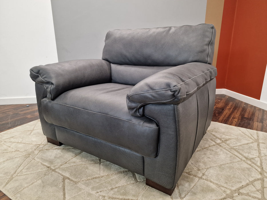 Santino - Leather Chair - Apollo Grey