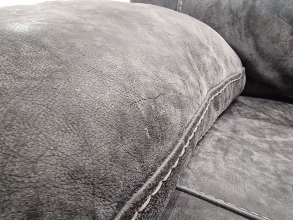 Linara 4 Seat - Leather Sofa - Utah Grey