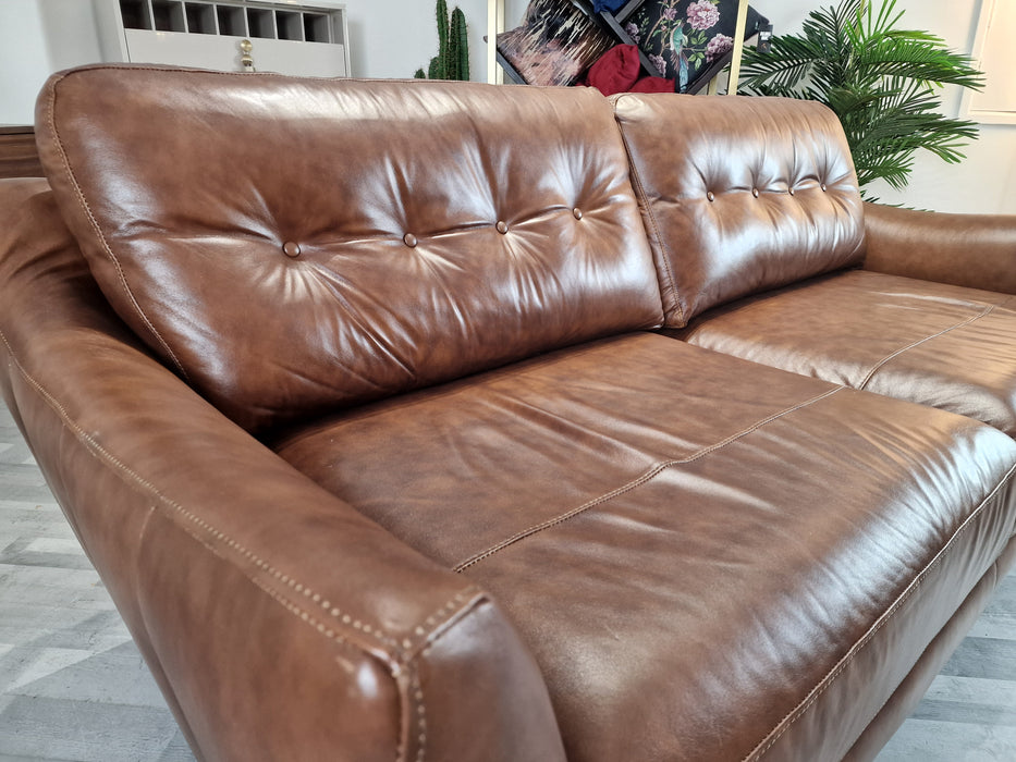 Cordelia 3 Seater - Leather Sofa - Alaska Whiskey