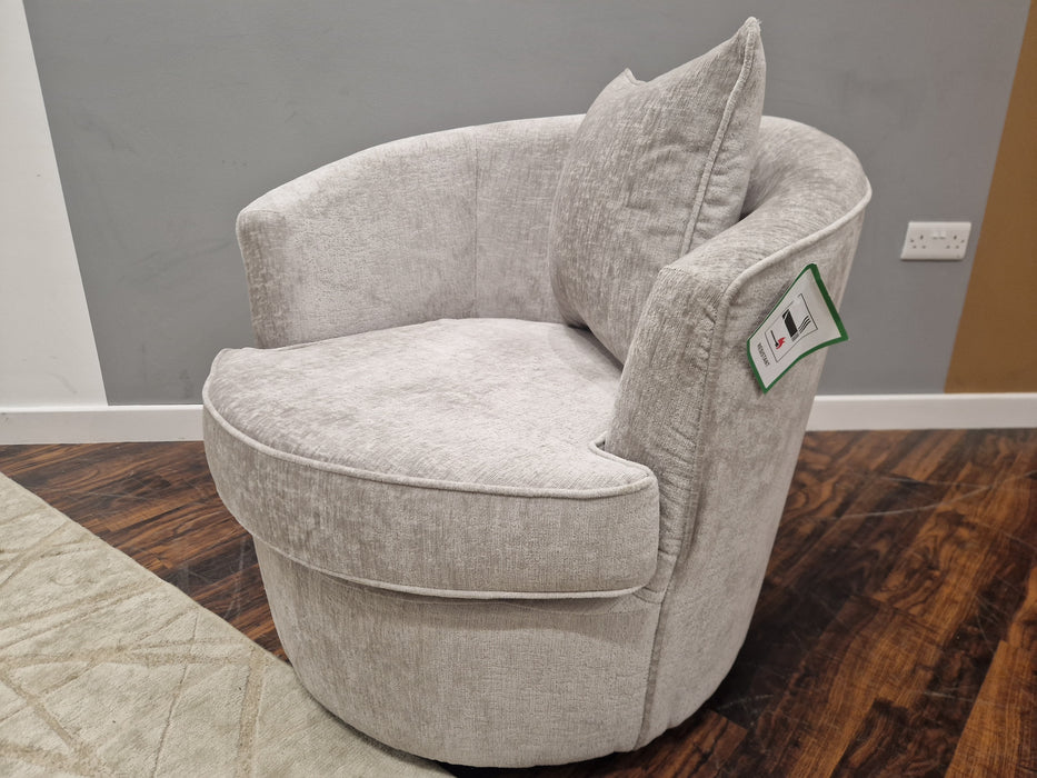 Odette Swivel Chair - Fabric - Silver
