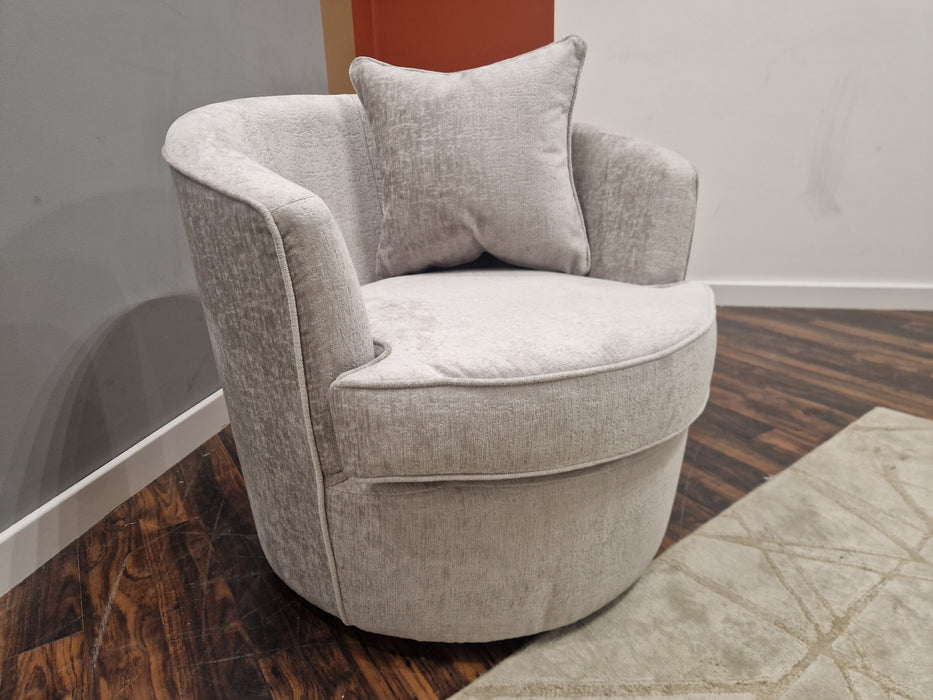 Odette Swivel Chair - Fabric - Silver
