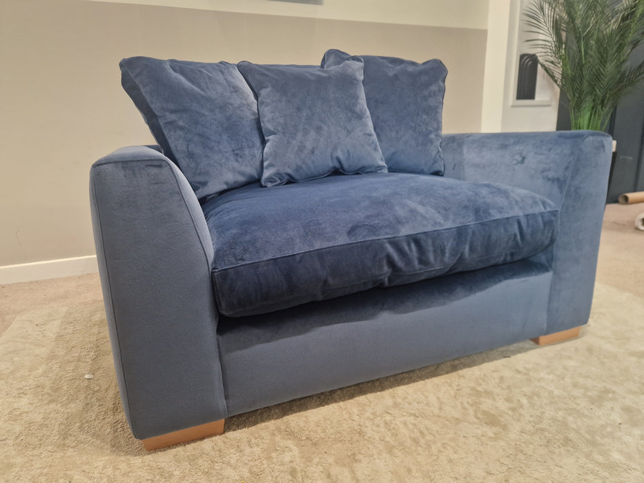 Infinity 1.5 Seat - Fabric Loveseat - Maison Velvet Mineral Blue