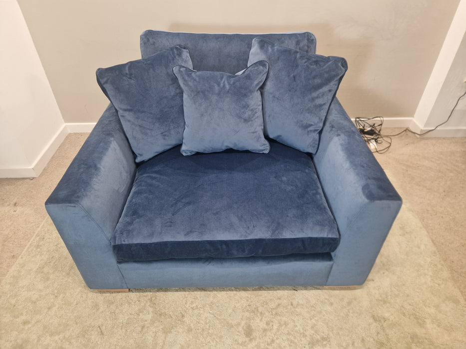 Infinity 1.5 Seat - Fabric Loveseat - Maison Velvet Mineral Blue