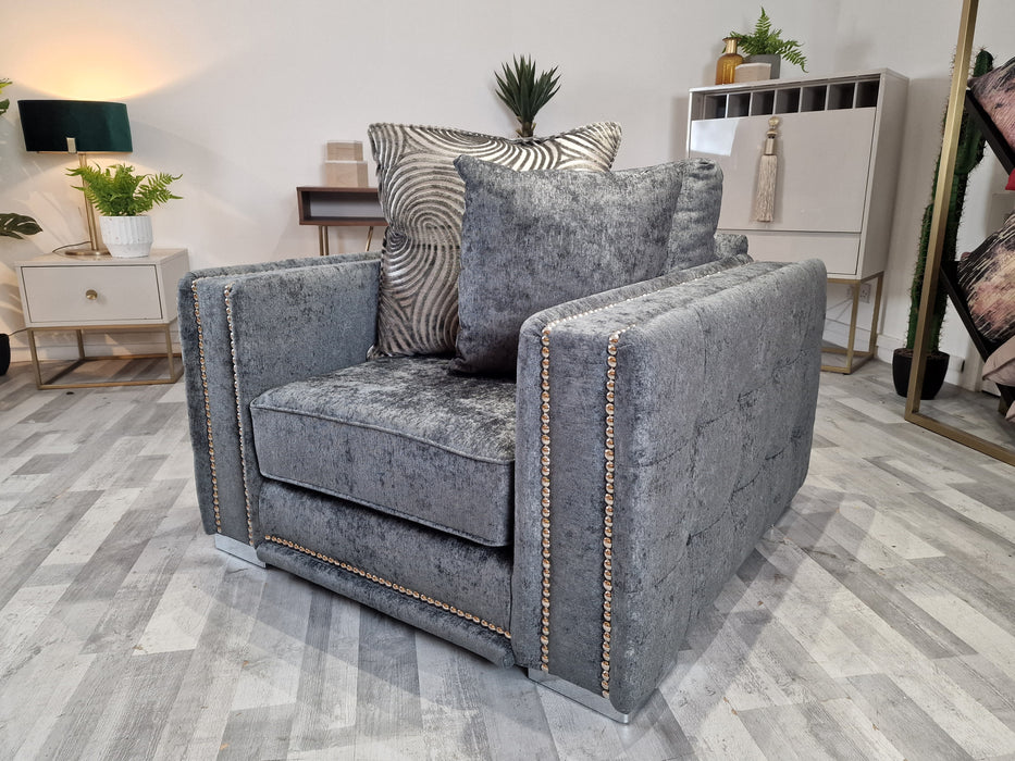 Midas 1 Seat - Fabric Chair - Charcoal/Grey Mix