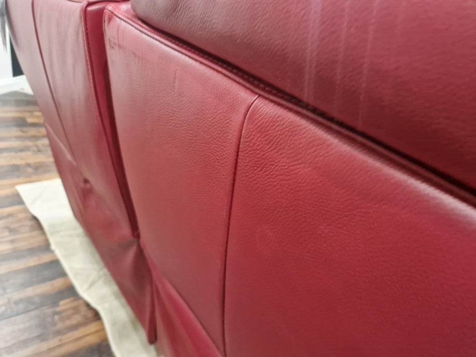 Benton 2 Seater - Leather - Cranberry