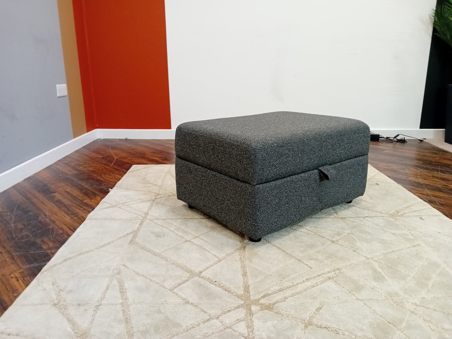 Benita Storage Footstool - Fabric - Charcoal