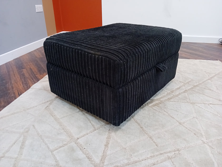 Orka Large Storage Footstool- Fabric - Sensual Black