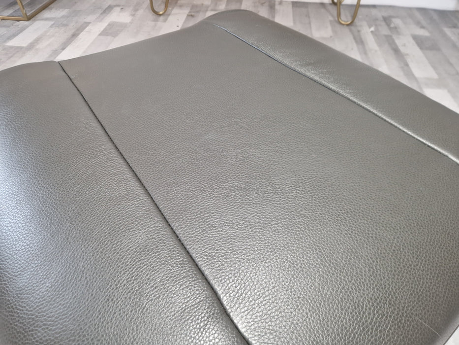 Ezra Footstool - Leather - Charcoal (J27)