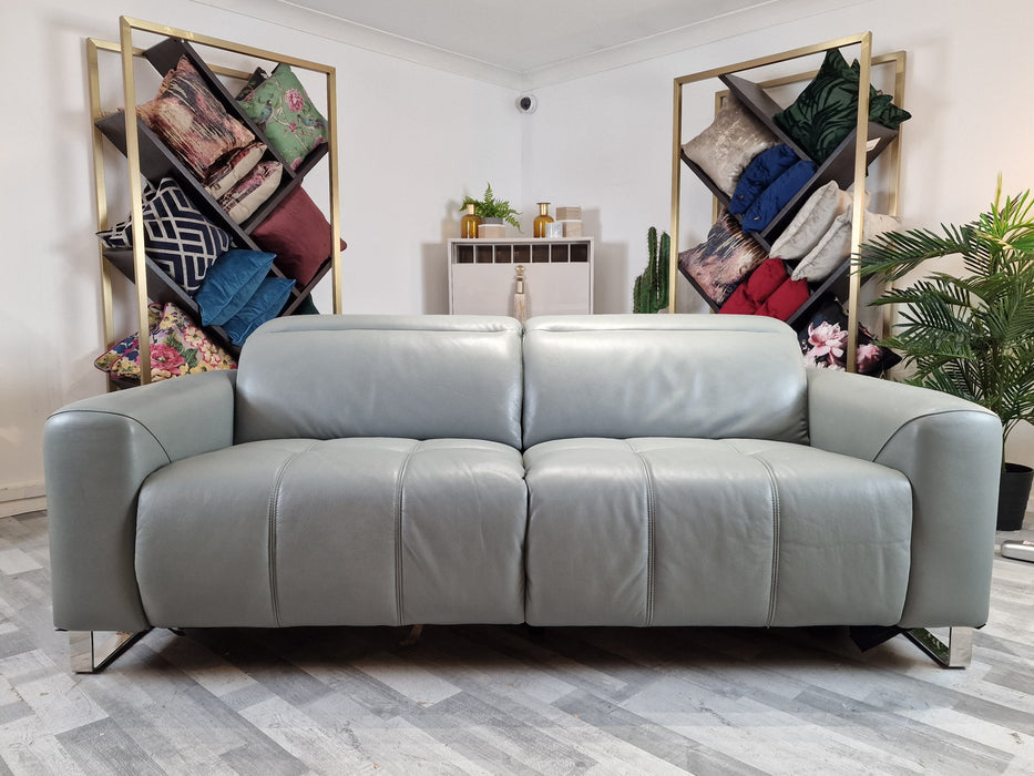Marvella 2.5 Seater - Leather Sofa - Granite Teal