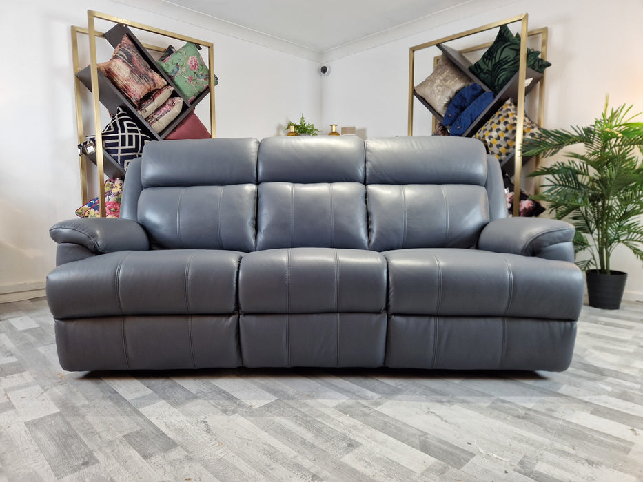 Gracie 3 Seat - Leather Sofa - Lavender Grey