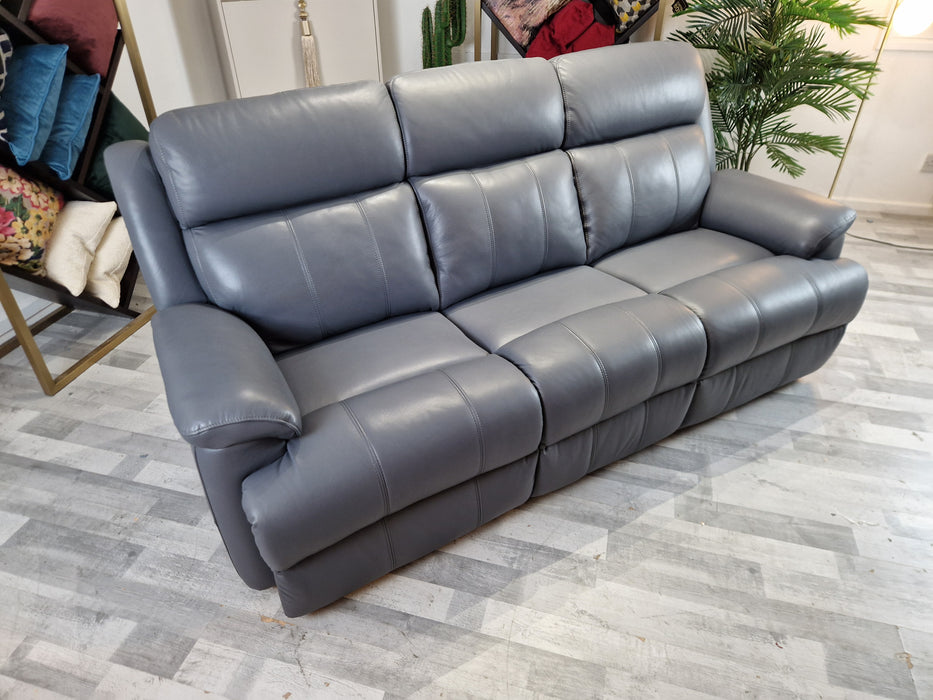 Gracie 3 Seat - Leather Sofa - Lavender Grey
