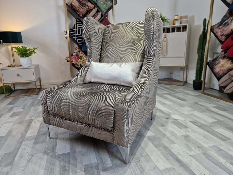 Midas Accent Chair - Fabric - Swirl Grey