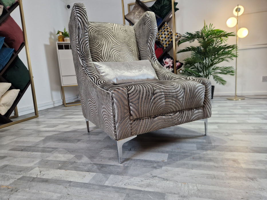 Midas Accent Chair - Fabric - Swirl Grey