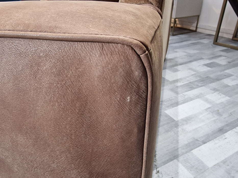 Artisan 2 Seat - Leather/Fabric Sofa - Tan/Natural Mix