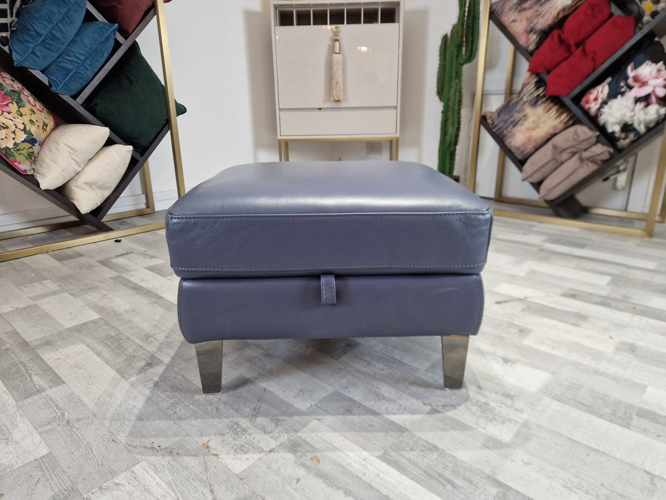 Lance Storage Footstool - Leather - Manhattan Raisin