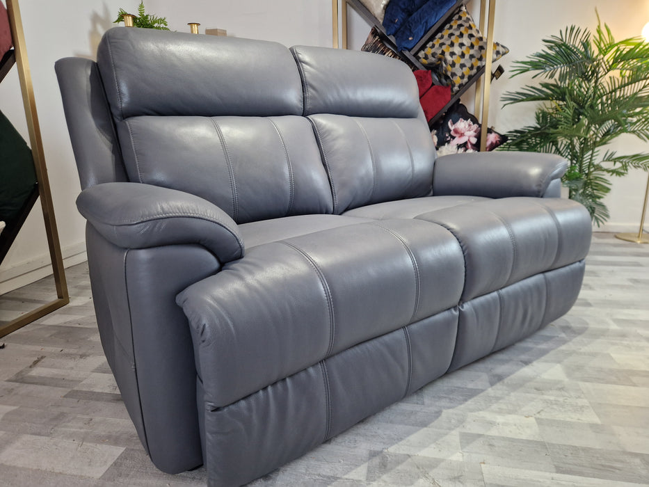 Gracie 2 Seat - Leather Sofa - Lavender Grey