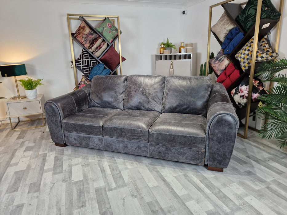 Galleria 3 Seater - Leather Sofa - Utah Grey