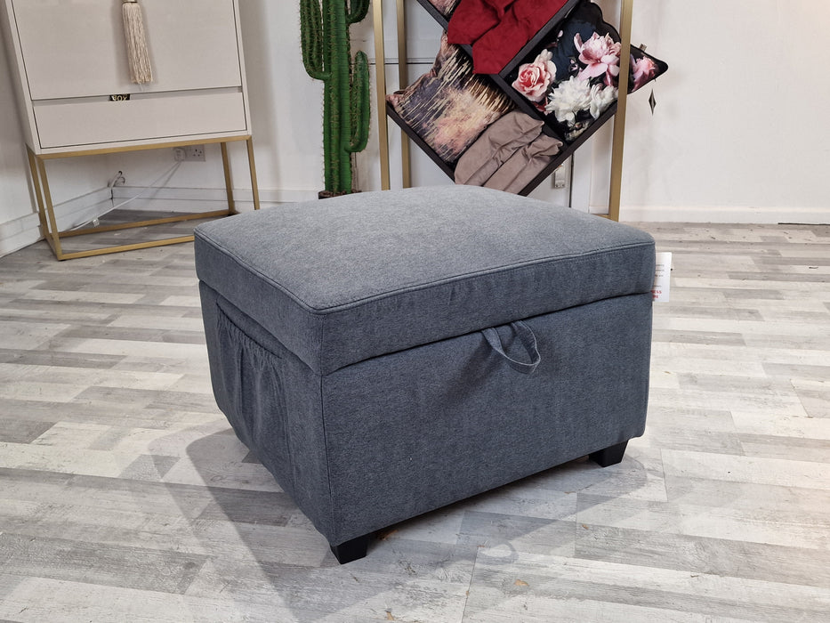 Gelato Storage Footstool - Fabric - Dark Grey