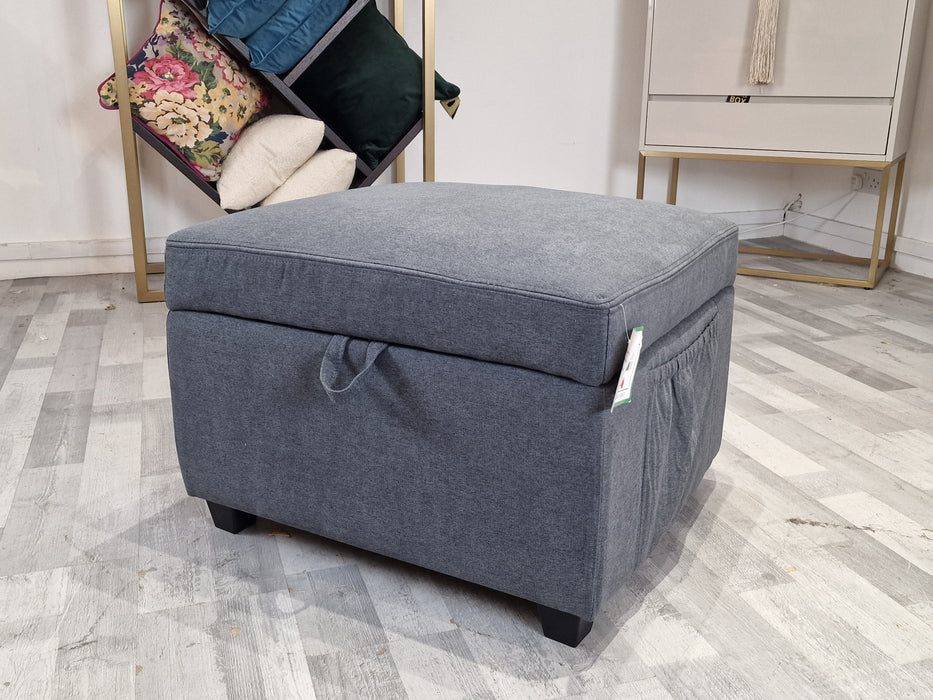 Gelato Storage Footstool - Fabric - Dark Grey