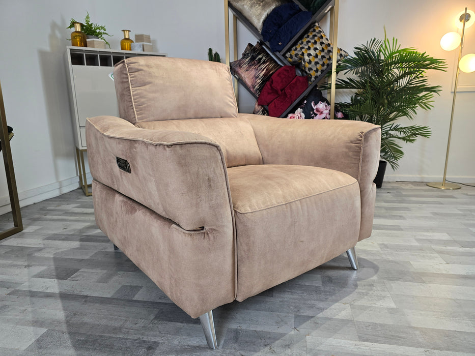 Dakota 1 Seater - Fabric Power Reclining Chair - Decent Mink
